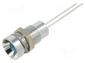 Indicator: LED | recessed | blue | 4.5VDC | Ø8mm | IP40 | 2pin | metal