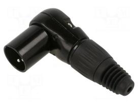 Connector: XLR | plug | male | RAMP | PIN: 3 | angled 90° | for cable