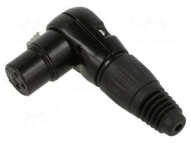 Connector: XLR | plug | female | RAMP | PIN: 3 | angled 90° | for cable