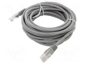 Patch cord | U/UTP | Cat 5e | RJ45 plug,both sides | CCA | 5m | grey