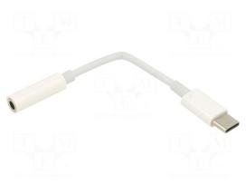Adapter | Jack 3.5mm 4pin socket,USB C plug | 0.15m | white
