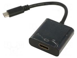 Adapter | HDMI 1.4 | HDMI socket,USB C plug | 0.15m | black