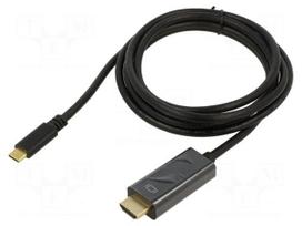 Adapter | HDMI 1.4 | HDMI plug,USB C plug | 1.8m | black | Cu