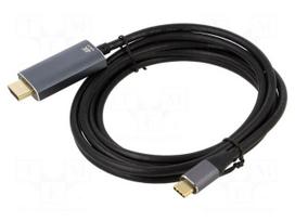 Adapter | HDMI 2.0 | HDMI plug,USB C plug | 1.8m | black | Cu
