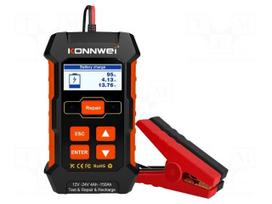 Tester: rechargeable batteries | 155x95x60mm | Display: LCD | 12/24V