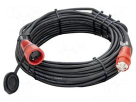 Extension lead | H05RR-F | 3G1.5mm2 | 30m | rubber | black | 16A