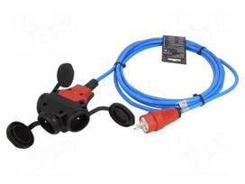 Extension lead | 3G1.5mm2 | 5m | PUR | blue | Sockets no: 3 | 16A | H07BQ-F