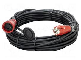 Extension lead | H05RR-F | 3G1.5mm2 | 20m | rubber | black | 16A