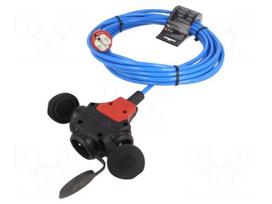 Extension lead | 3G1.5mm2 | 10m | PUR | blue | Sockets no: 3 | 16A