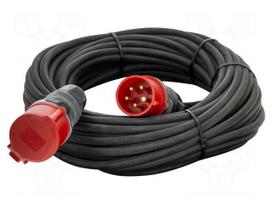 Extension lead | H05RR-F | 5G1.5mm2 | 30m | rubber | black | 16A