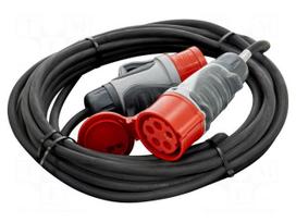 Extension lead | H05RR-F | 5G1.5mm2 | 10m | rubber | black | 16A