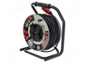 Extension lead | H05RR-F | 3G1.5mm2 | 50m | rubber | black | reel | 16A
