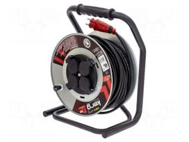 Extension lead | H05RR-F | 3G1.5mm2 | 40m | rubber | black | reel | 16A