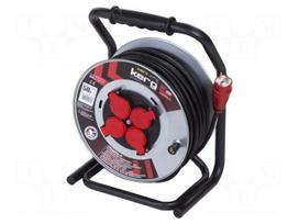 Extension lead | H05RR-F | 3G1.5mm2 | 50m | rubber | black | reel | 16A