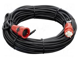 Extension lead | H05RR-F | 3G2.5mm2 | 30m | rubber | black | 16A