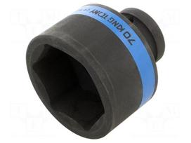 Socket: 6-angles | socket spanner | 70mm | 1" | short