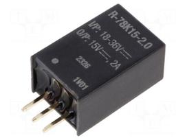 Converter: DC/DC | Uin: 18÷36VDC | Uout: 15VDC | Iout: 2A | SIP3 | THT