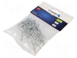 Rivet | aluminium | Rivet diam: 3.2mm | L.rivet: 10mm | 50pcs.