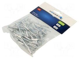 Rivet | aluminium | Rivet diam: 4.8mm | L.rivet: 15mm | 50pcs.