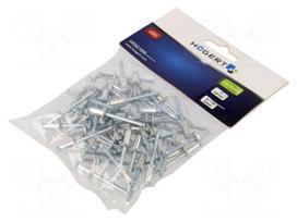 Rivet | aluminium | Rivet diam: 4.8mm | L.rivet: 10mm | 50pcs.