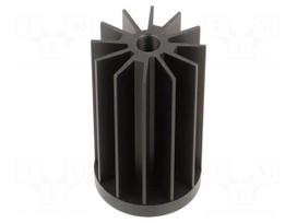 Heatsink | LED | W: 45mm | H: 68mm | black | Shape: round | STAR LED