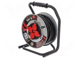 Extension lead | H05RR-F | 3G2.5mm2 | 40m | rubber | black | reel | 16A