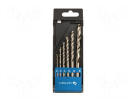 Drill set | for metal | Ø: 2mm,3mm,4mm,5mm,6mm,8mm | M2 steel | 6pcs.