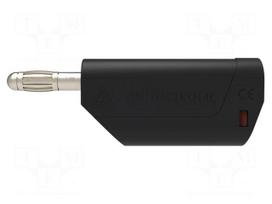 Laboratory connector: 4mm banana | plug | 32A | 30VAC | 60VDC | black