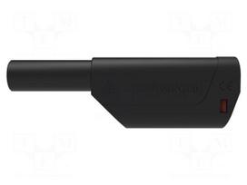Laboratory connector: 4mm banana | plug | 32A | 1kV | black | insulated