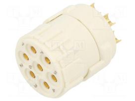 Connector: M23 | contact insert | PIN: 7 | female | soldering | 20A | 200V