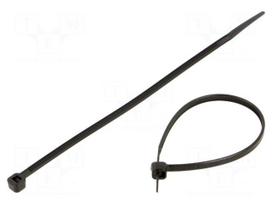 Cable tie | L: 140mm | W: 3.6mm | black | polyamide | 180N | 100pcs.