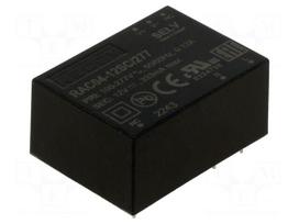 Converter: AC/DC | 4W | Uin: 80÷305VAC,113÷430VDC | Uout: 12VDC | 78%
