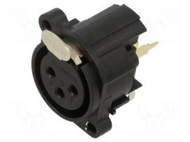 Connector: XLR | socket | female | 6A | 133V | PIN: 3 | straight | THT