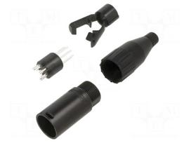 Connector: XLR | plug | male | 7.5A | PIN: 5 | straight | for cable