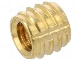 Threaded insert | brass | M5 | BN 37915 | L: 6.4mm | for plastic