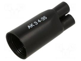 Cable breakout | 35/13mm | black | Diam.after shrinking: 11.6/3.5mm