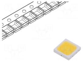 Power LED | white cold | 5700-6300K | 110÷120lm | 120° | 350mA | SMD