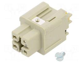 Connector: HDC | contact insert | female | 10A | 250V | Han® A | PIN: 4