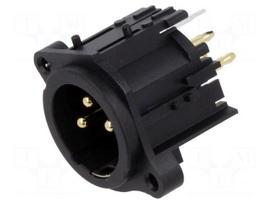 Connector: XLR | socket | male | 6A | 133V | PIN: 3 | straight | THT