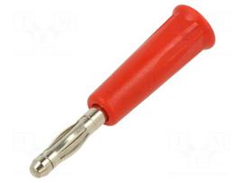Laboratory connector: 4mm banana | plug | 36A | red | non-insulated
