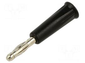 Laboratory connector: 4mm banana | plug | 36A | black | non-insulated