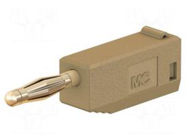Laboratory connector: 2mm banana | plug | 10A | 30VAC | 60VDC | brown