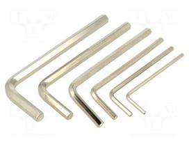 Wrench: hex key-set | steel | 6pcs.