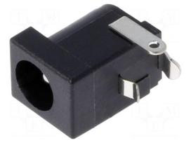 Connector: DC supply | socket | male | 5A | angled 90° | on PCBs | THT