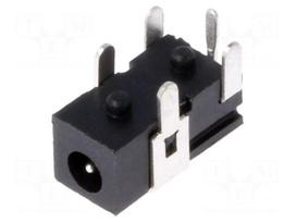 Connector: DC supply | socket | male | 2.5A | angled 90° | on PCBs | THT