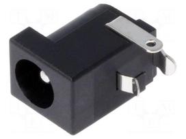 Connector: DC supply | socket | male | 5A | angled 90° | on PCBs | THT