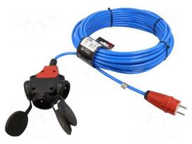 Extension lead | 3G1.5mm2 | 25m | PUR | blue | Sockets no: 3 | 16A