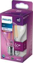 PHILIPS LED stikla 60W A60 E27 Auksti balta 4000K caurspīdīga spuldze 8718699784003 929001815015