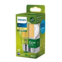 PHILIPS LED stikla 100WA60 E27 2700K caurspīdīga ultra energoefektīva spuldze 8720169187979 929003625101