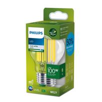 PHILIPS LED stikla 100WA60 E27 4000K caurspīdīga ultra energoefektīva spuldze 8720169188051 929003625501